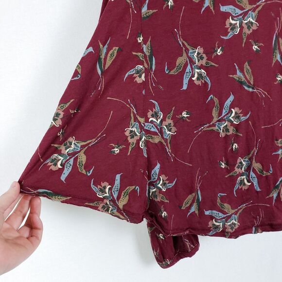 Free People Backless Top Womens M Burgundy Modal-Blend Boho Chic Earthy Flowy - Picture 5 of 11